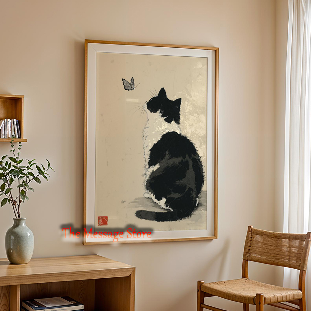 검은 소 고양이 일본 미니멀리스트 고양이 젠 동물 포스 - Japanese Zen Lifestyle 리뷰 및 가격