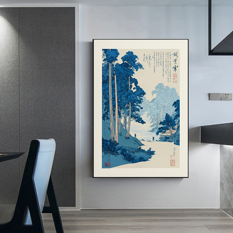 일본식 정물화 포스터 블루 시리즈 수묵화 캔버스 그림  - Japanese Zen Lifestyle 리뷰 및 가격